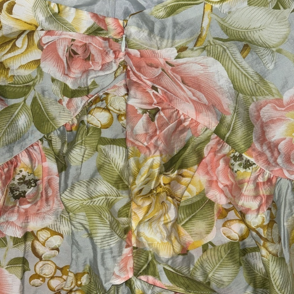 Express Asymmetrical Ruffle Floral Mini Skirt - Picture 7 of 9